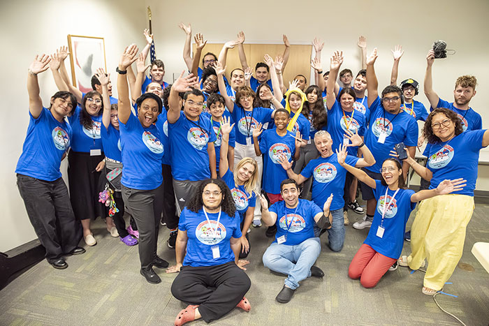 Group photo of Animation Gets Real students and staff