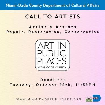 Art in Public Places Call To Artists: Artist's Artists